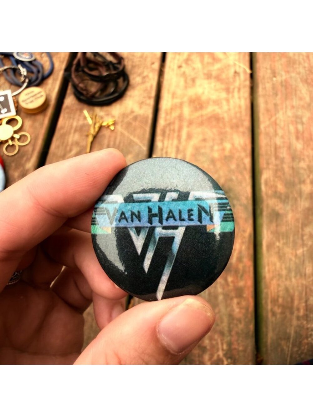 Vintage 80s Van Halen Pinback Button Collectible 2 Inches
